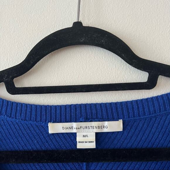 Diane von Furstenberg Cobalt Blue Cashmere Blend Sweater - Picture 4 of 8
